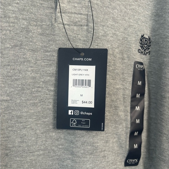 Chaps Gray Polo Shirt Size Medium NWT - Picture 4 of 6